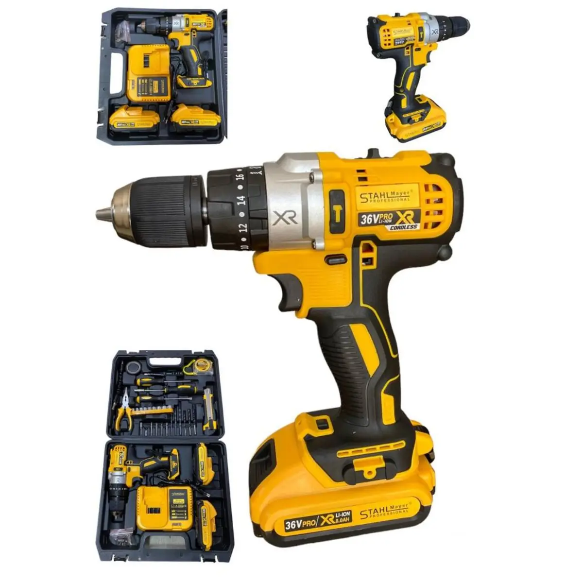 Акумулаторен Винтоверт STAHLMAYER XR 36V 8,0AH + Инструменти в Куфар