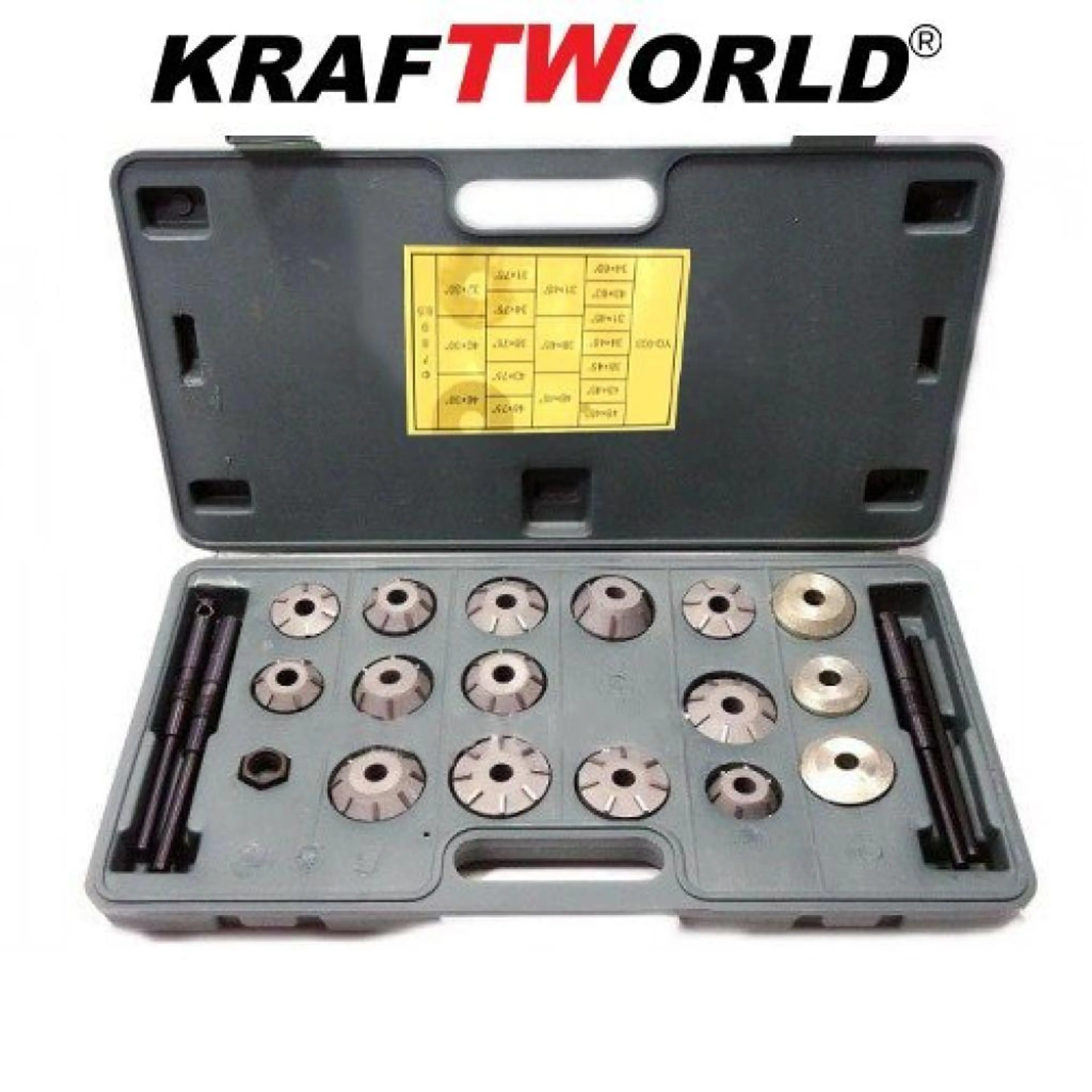 к-т фрези за шлайфане на легла на клапани KraftWorld