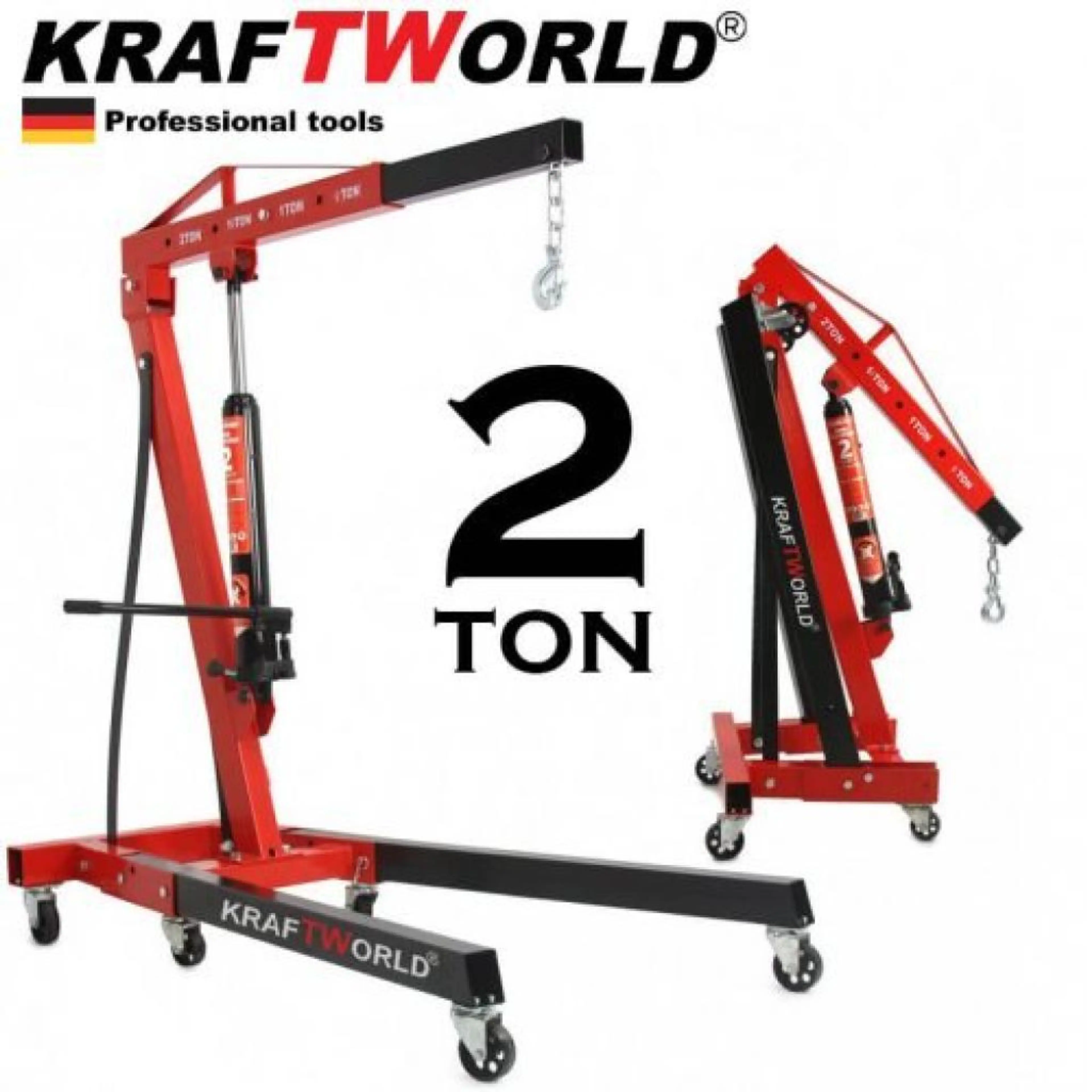 Хидравличен Кран за Двигатели KraftWorld тип Жираф, 2 тона, 4позиции