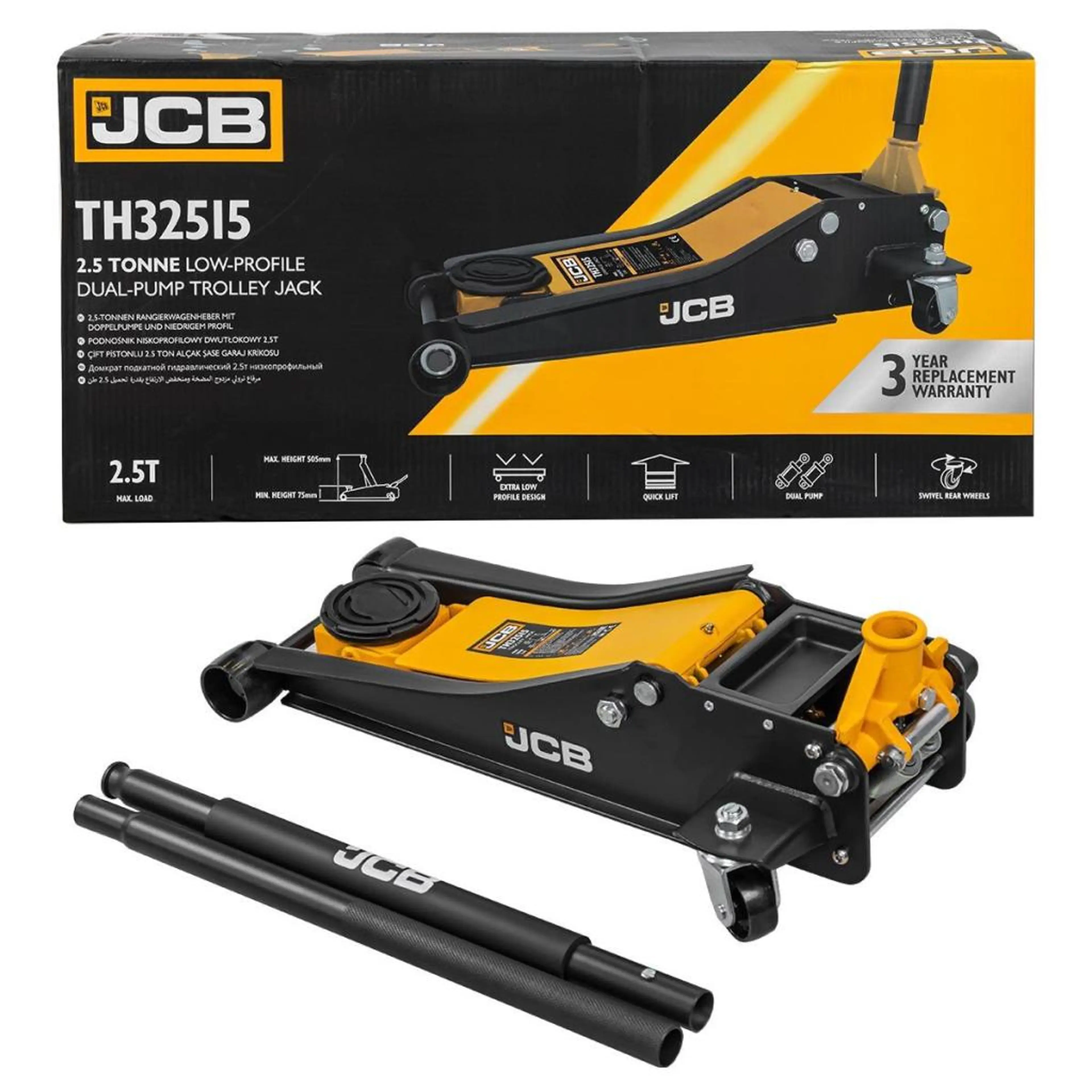 Хидравличен крик тип Крокодил JCB ТН32515 77-505 мм. 2,5 тона с 2 помпи