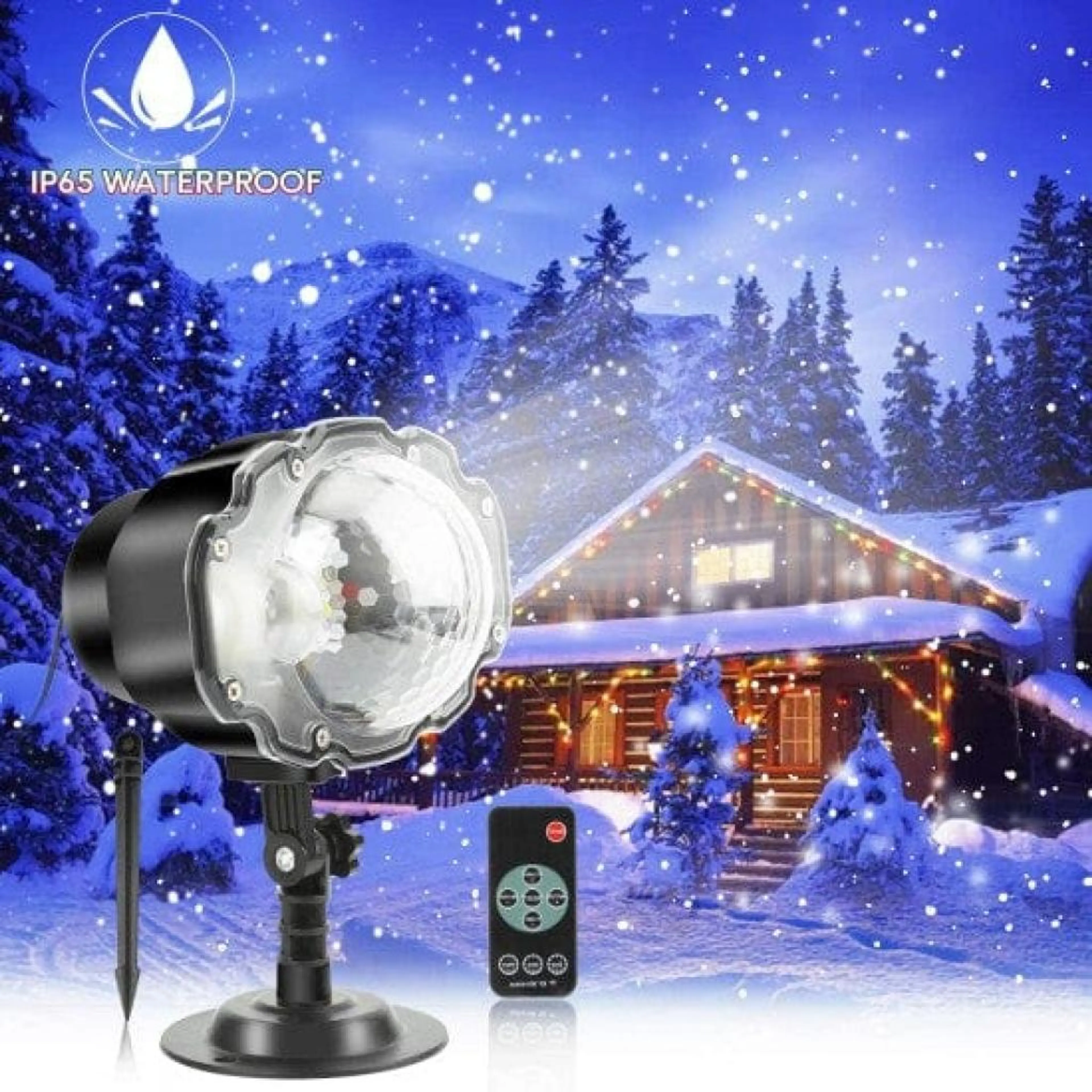 Коледен прожектор лазер със снежинки snow flower lamp oem