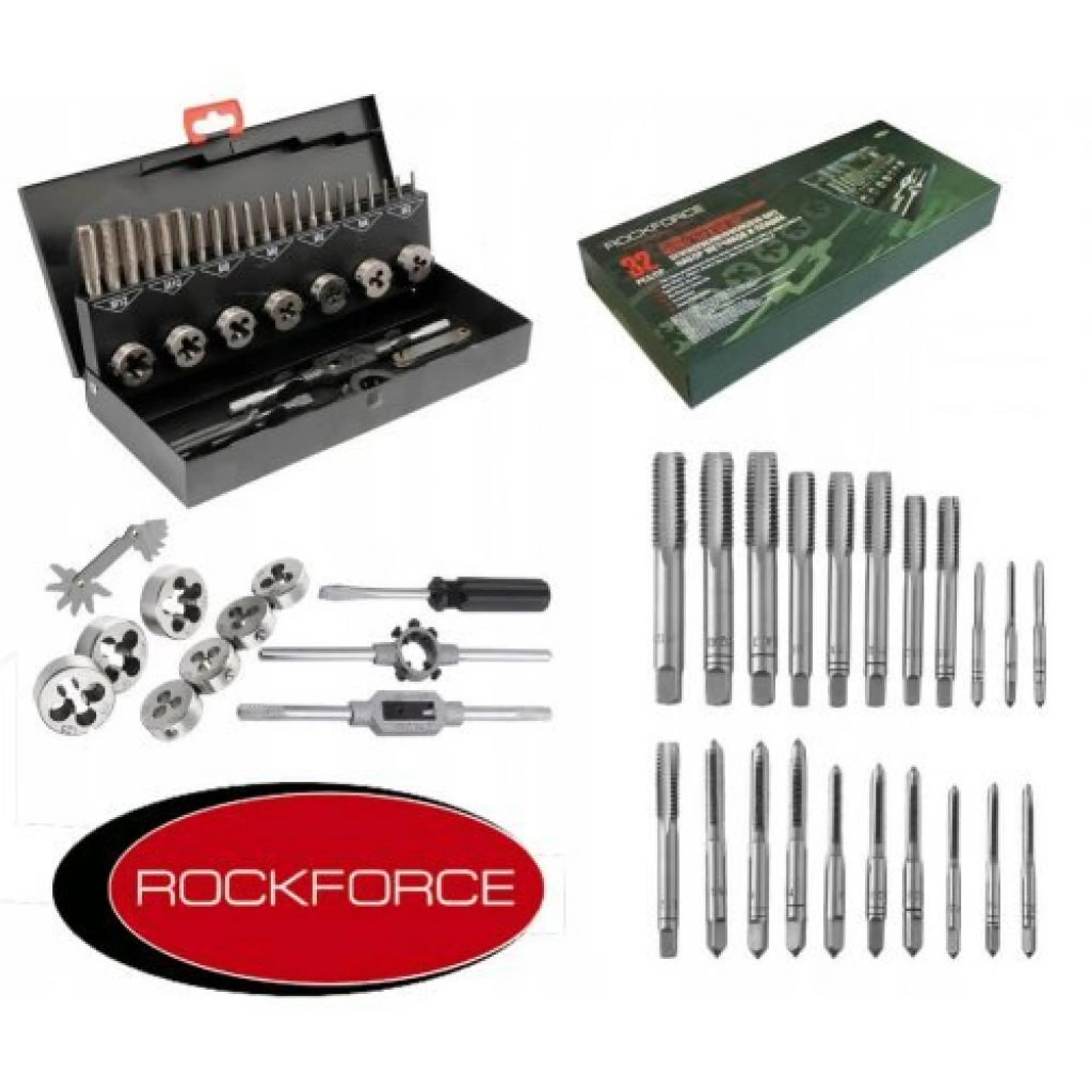 Комплект от 32 части метчици и плашки RockForce М3-М12 53250