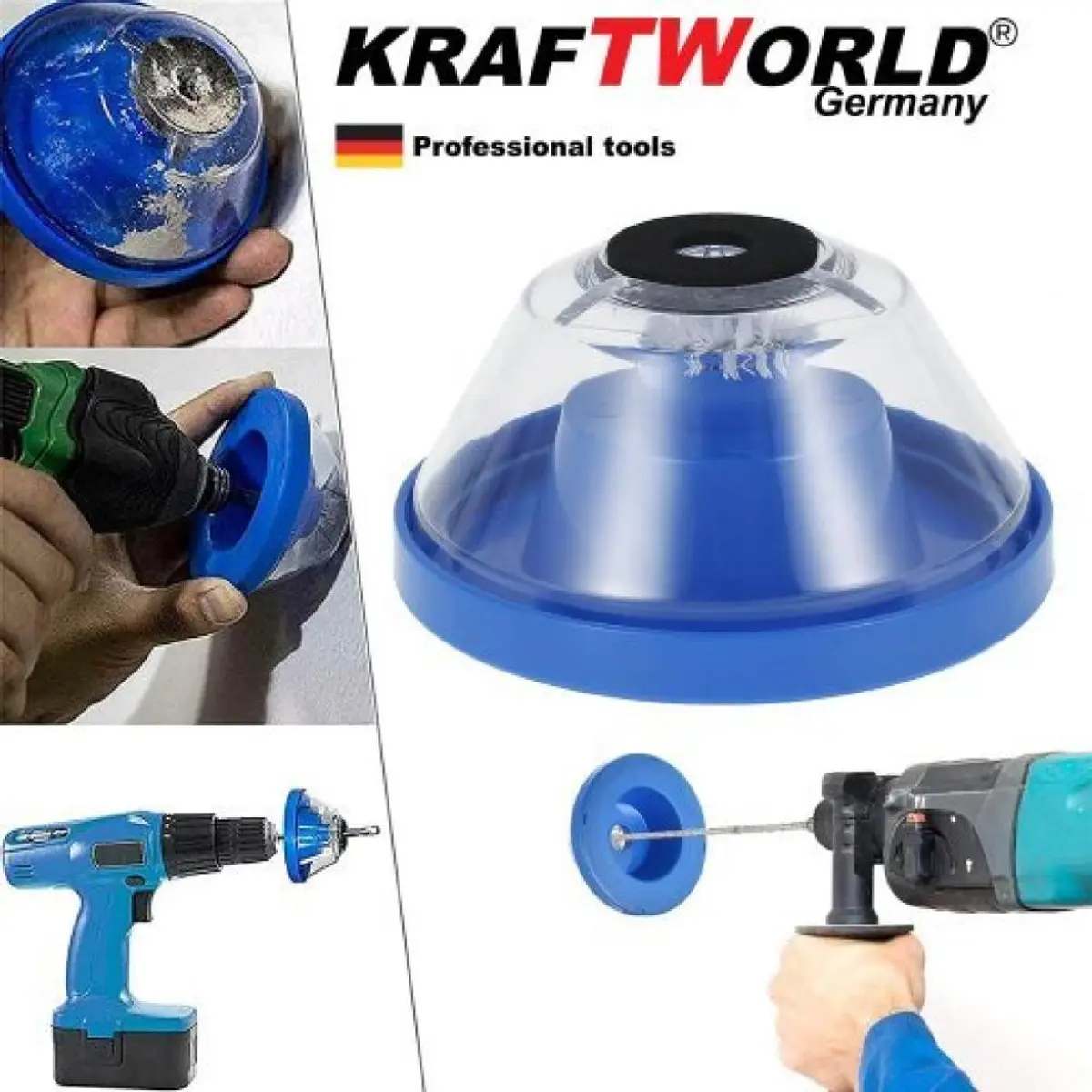Приставка за обиране на прах за бормашина KraftWorld
