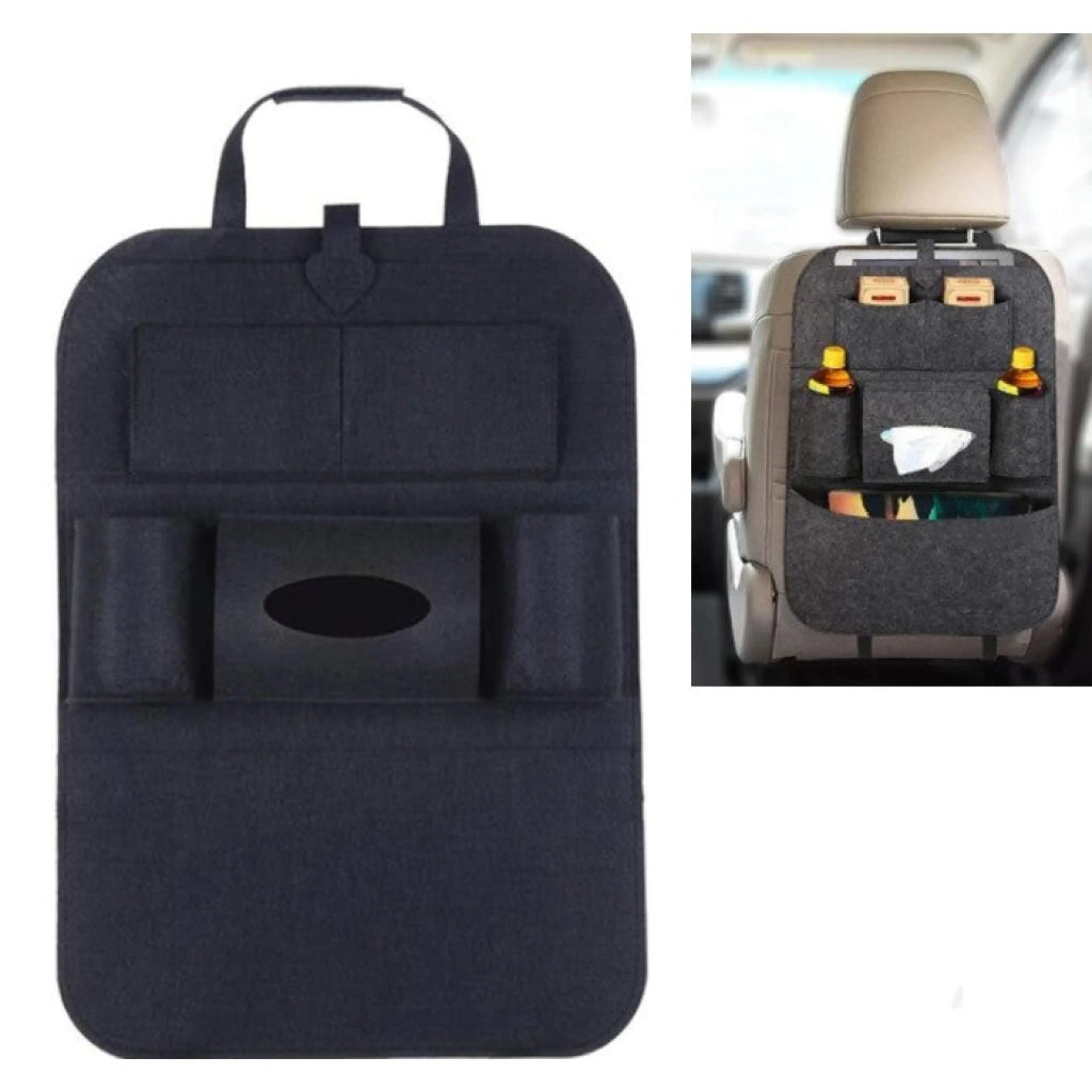 Текстилен органайзер за седалка - черен